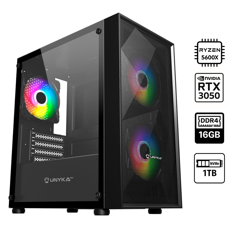 PcGamer Ryzen 5 5600X/RTX3050/ 16GB/ Nvme 1TB/ Windows11
