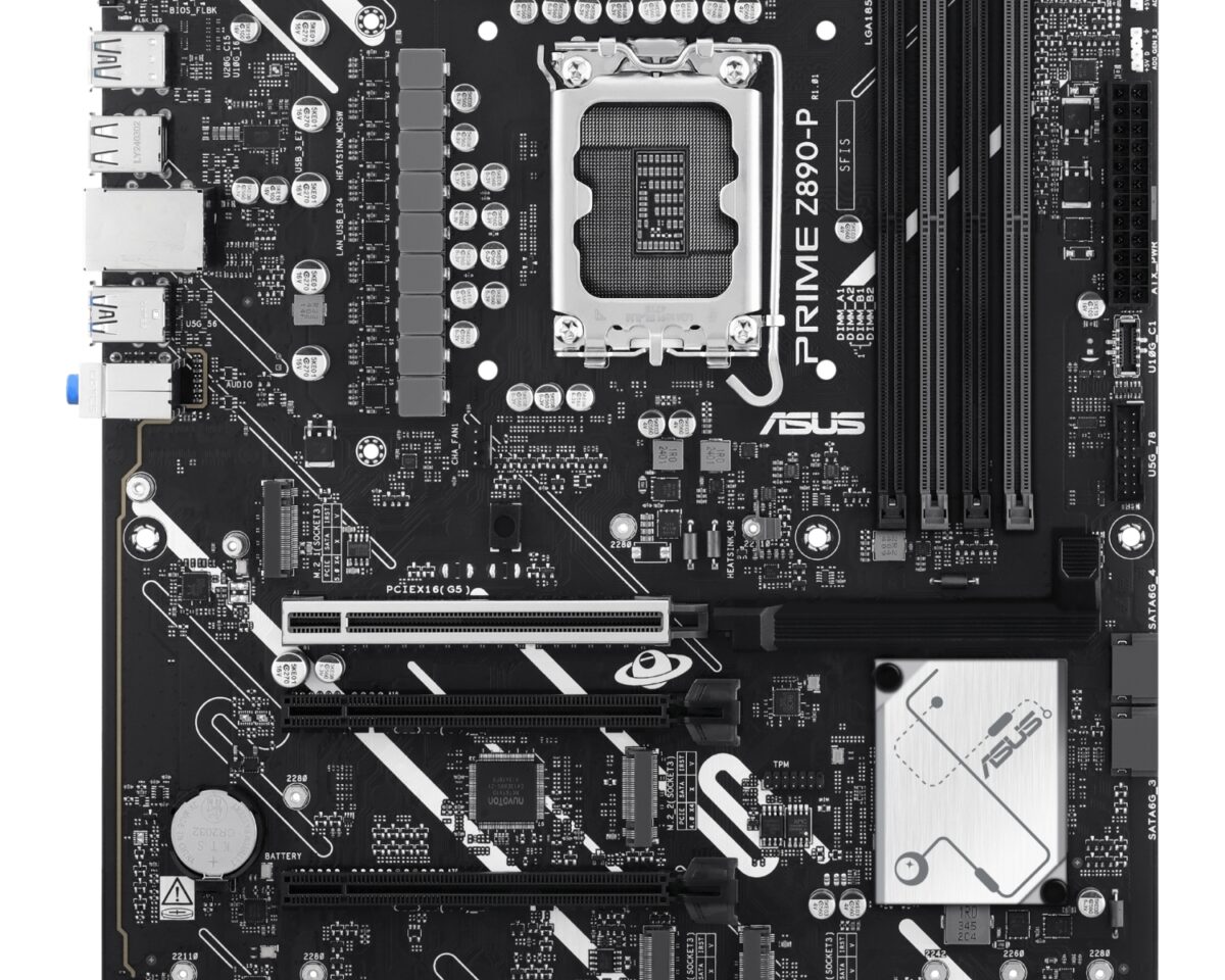 Alternative view of ASUS PRIME Z890-P: (1851) 4xDDR5 USB DP HDMI RJ45 ATX
