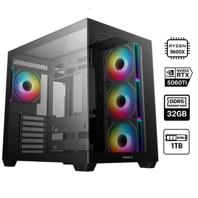 PcGaming Ryzen 5 9600x/ 32Gb Ram/ nvme 1tb/ RTX5060TI 16GB / Windows 11