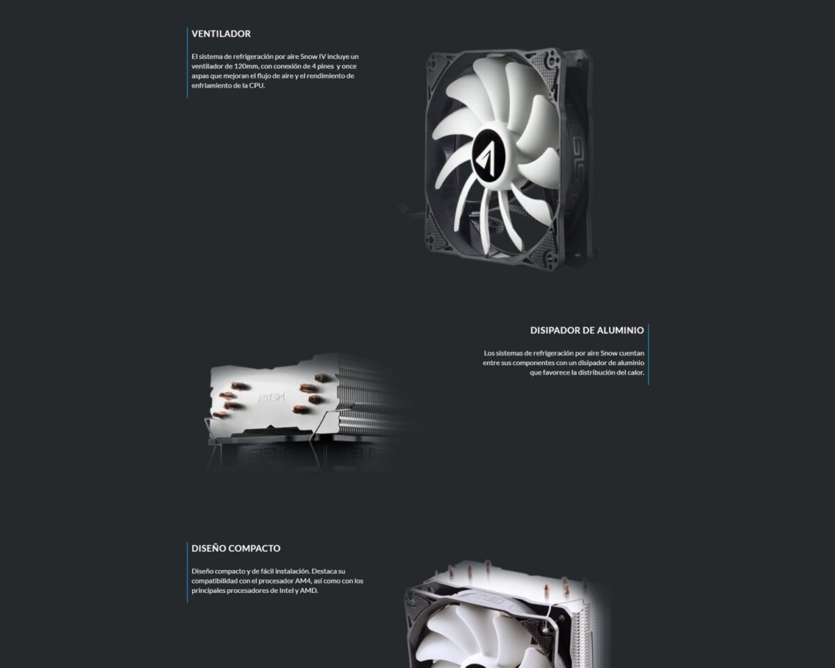 Alternative view of Ventilador Abysm Snow IV 120mm Negro/Blanco (832403)
