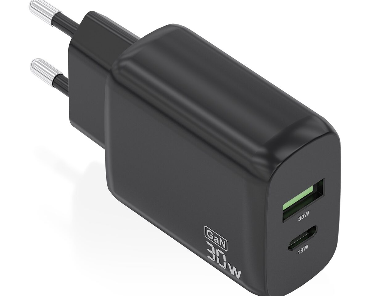 Alternative view of Cargador Pared AISENS 30W USB-A USB-C Negro (A110-0924)