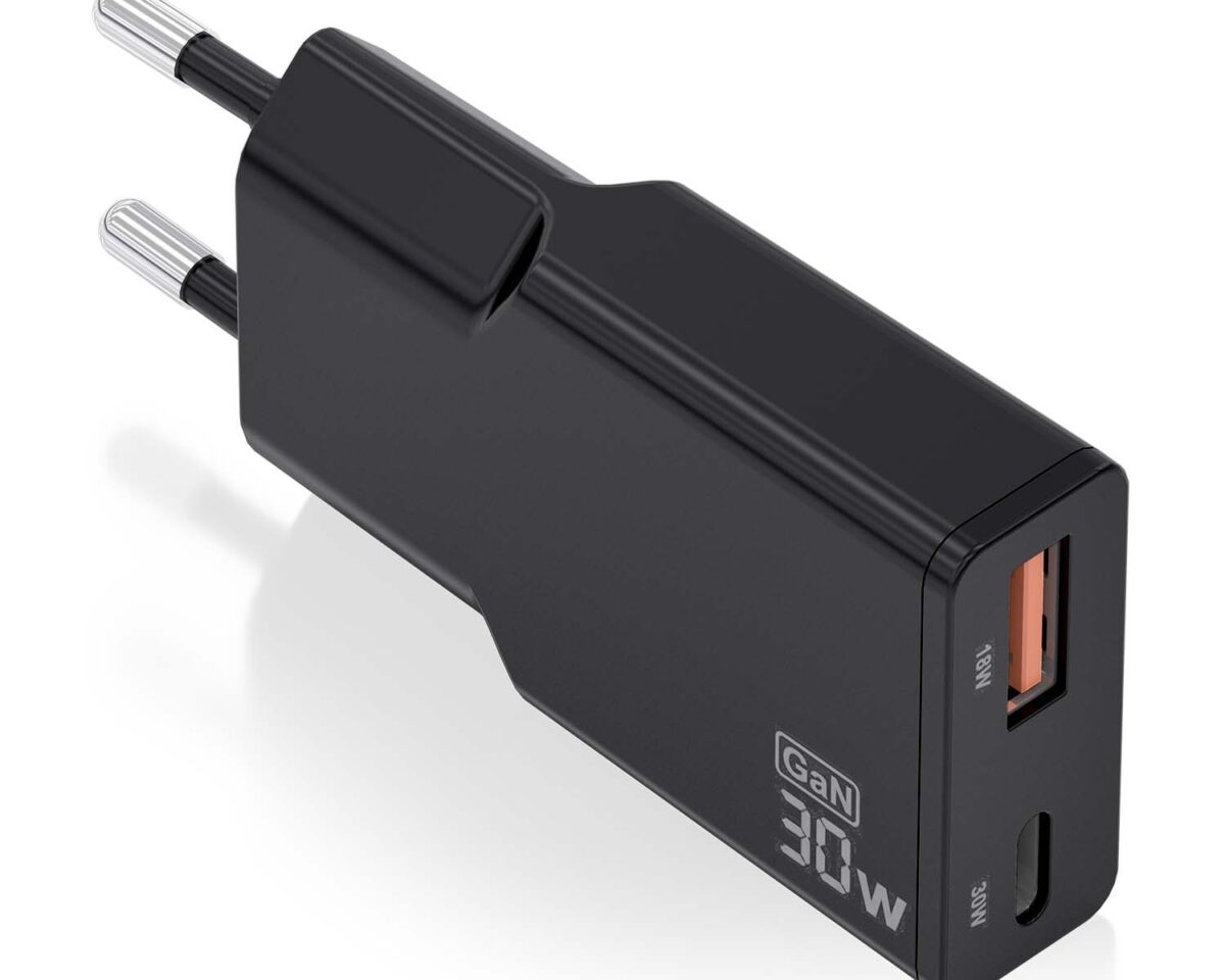Alternative view of Cargador Pared AISENS USB-A USB-C 30W(ASCH-30W2P047-BK)