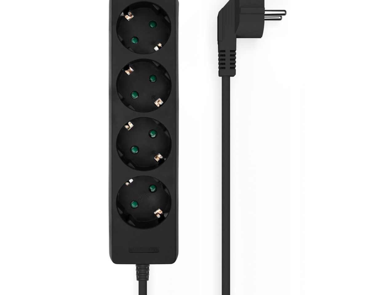 Alternative view of Regleta AISENS 4xSchuko Cable 1.4m Negra (A154-0534)