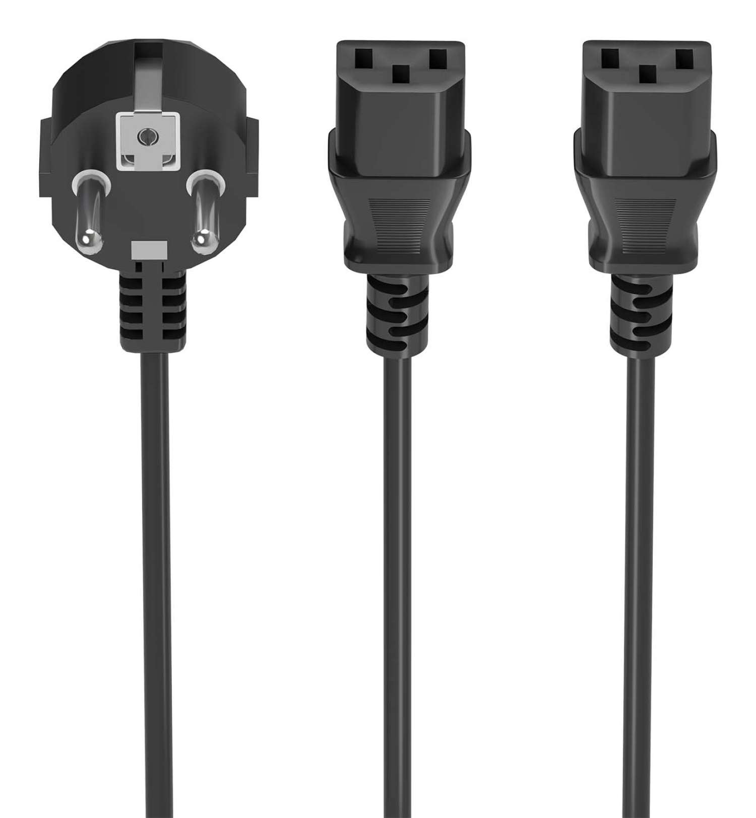 Cable CPU AISENS CEE7/M-2xC13/H 3m Negro (9A132-0865) - Imagen 2