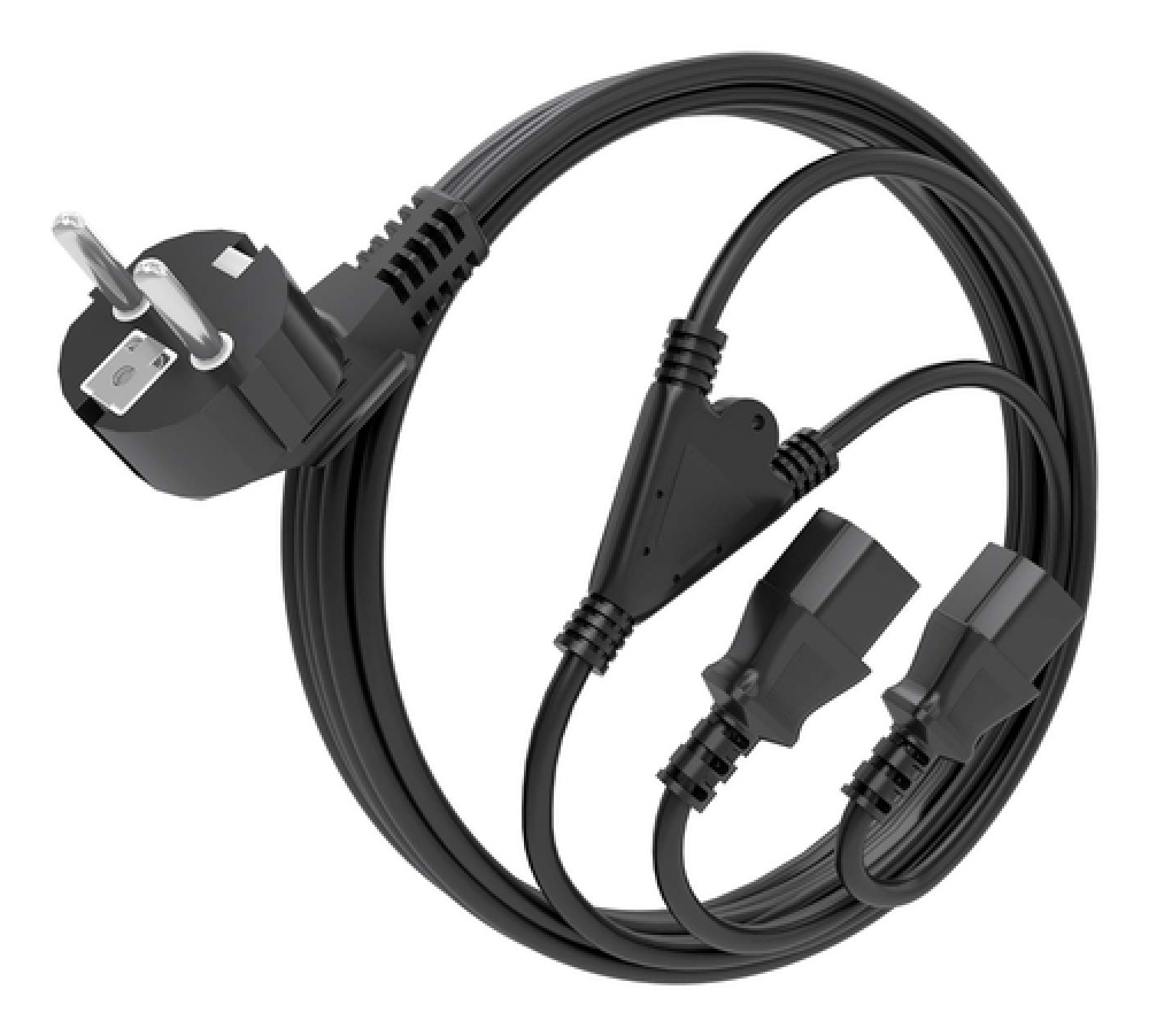 Cable CPU AISENS CEE7/M-2xC13/H 3m Negro (9A132-0865) - Imagen 3