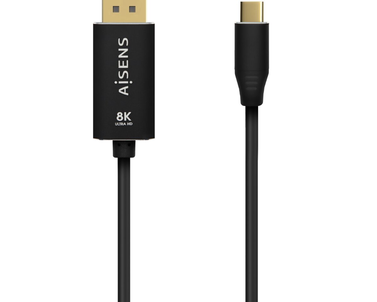 Alternative view of Cable AISENS USB-C/M a DP/M 0.8m Negro (A109-0686)