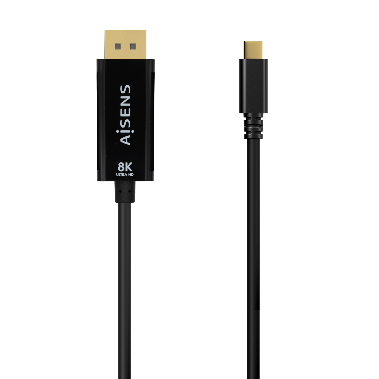 Cable AISENS USB-C/M a DP/M 0.8m Negro (A109-0688) - Imagen 2