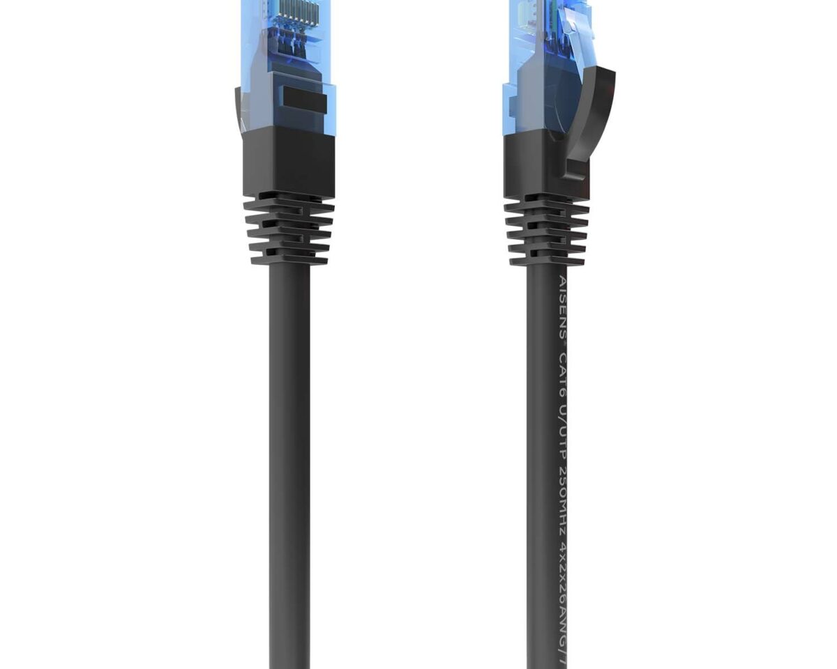 Alternative view of Cable AISENS RJ45 Cat.6 UTP CCA 25cm Negro (A135-0839)
