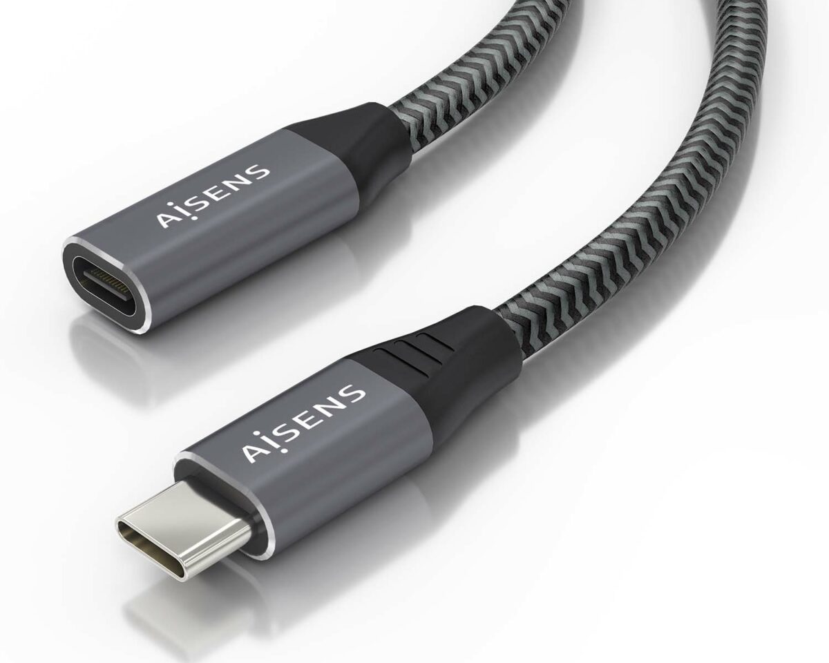 Alternative view of Cable AISENS USB-C/M a USB-C/H 50cm Gris (A107-0760)