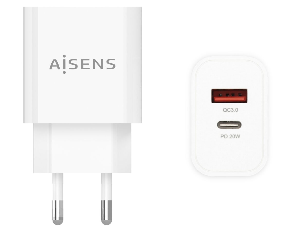 Alternative view of Cargador de Pared AISENS 20W USB-A/C Blanco (A110-0681)