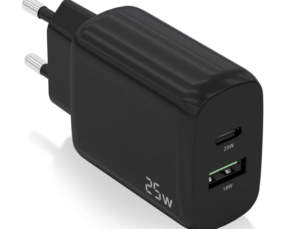 Alternative view of Cargador Pared AISENS USB-C USB-A 25W Negro (A110-0759)