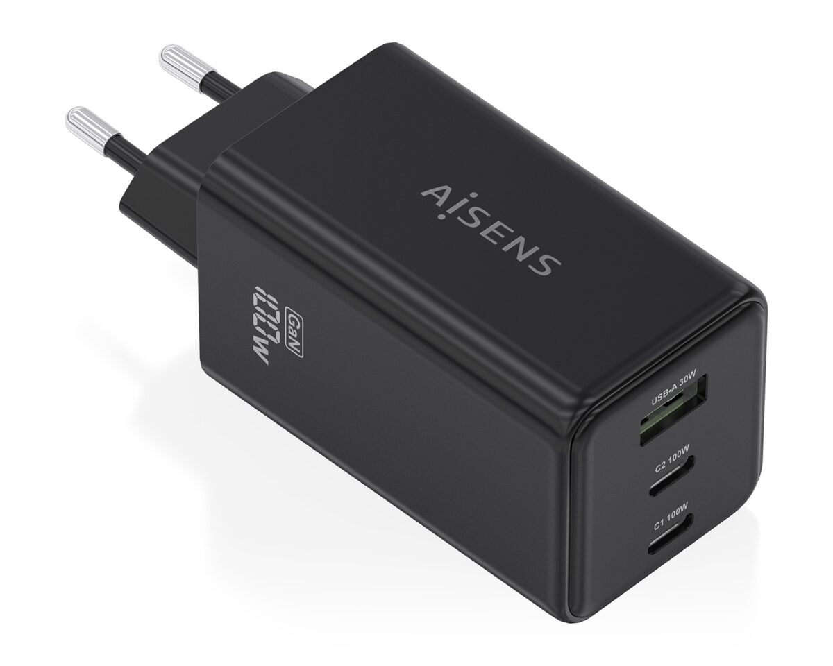 Alternative view of Cargador AISENS 100W 1xUSB-A 2USB-C (ASCH-100W3P052-BK)