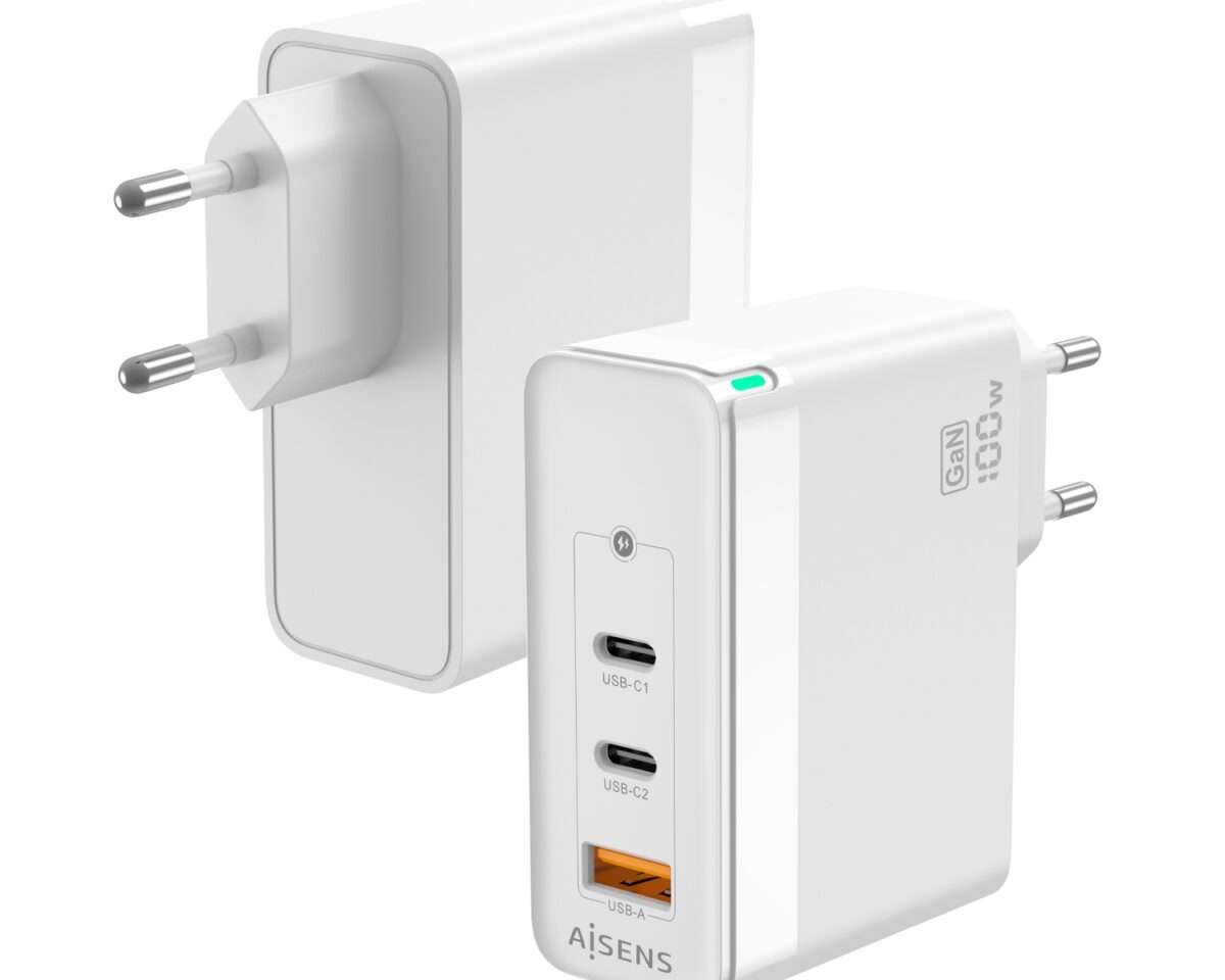 Alternative view of Cargador Pared AISENS 1USB-A 2USB-C (ASCH-100W3P008-W)