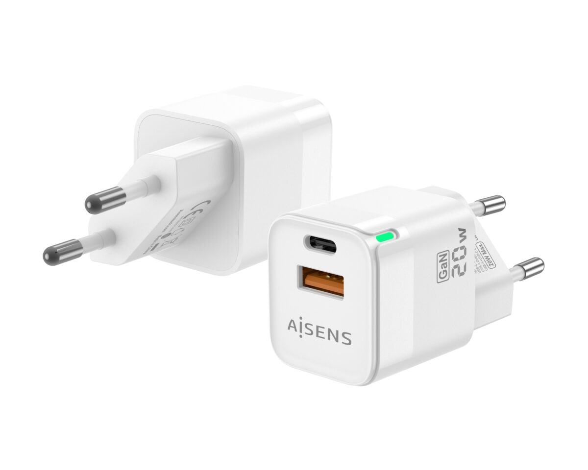 Alternative view of Cargador Pared AISENS Usb-C Usb-A 20W (ASCH-20W2P002-W)