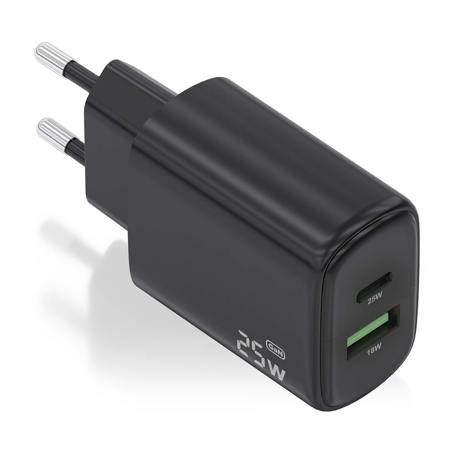 Cargador Pared AISENS Usb-C Usb-A 25W Negro (A110-0912) - Imagen 2