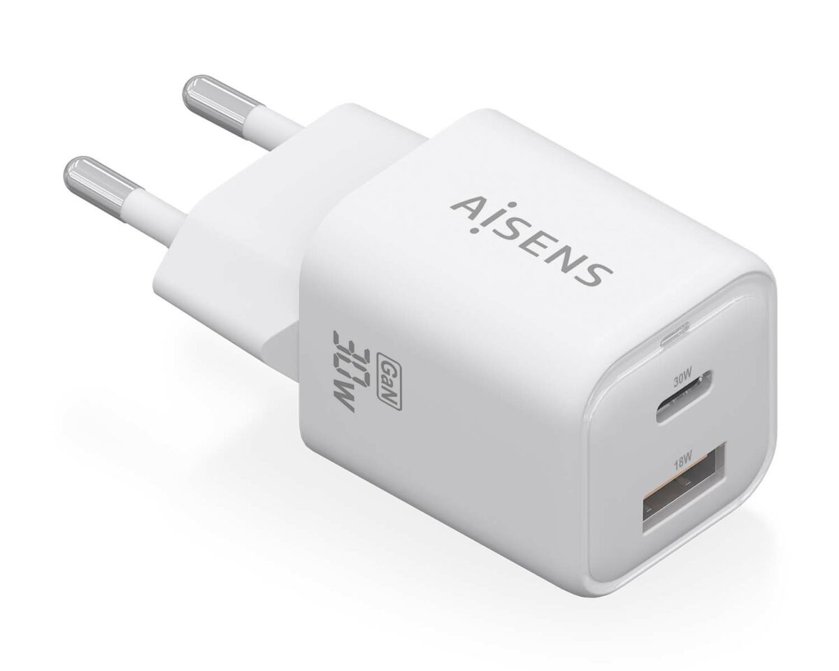 Alternative view of Cargador de Pared AISENS 30W Blanco (ASCH-30W2P020-W)