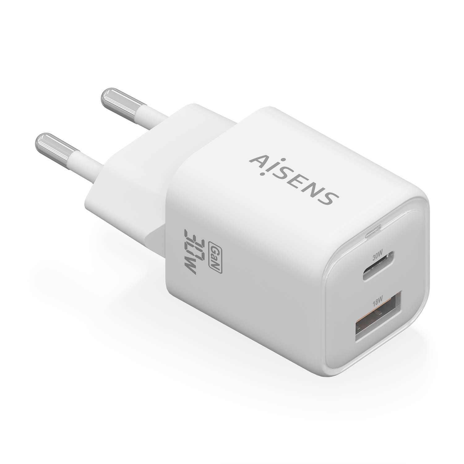 Cargador de Pared AISENS 30W Blanco (ASCH-30W2P020-W) - Imagen 2