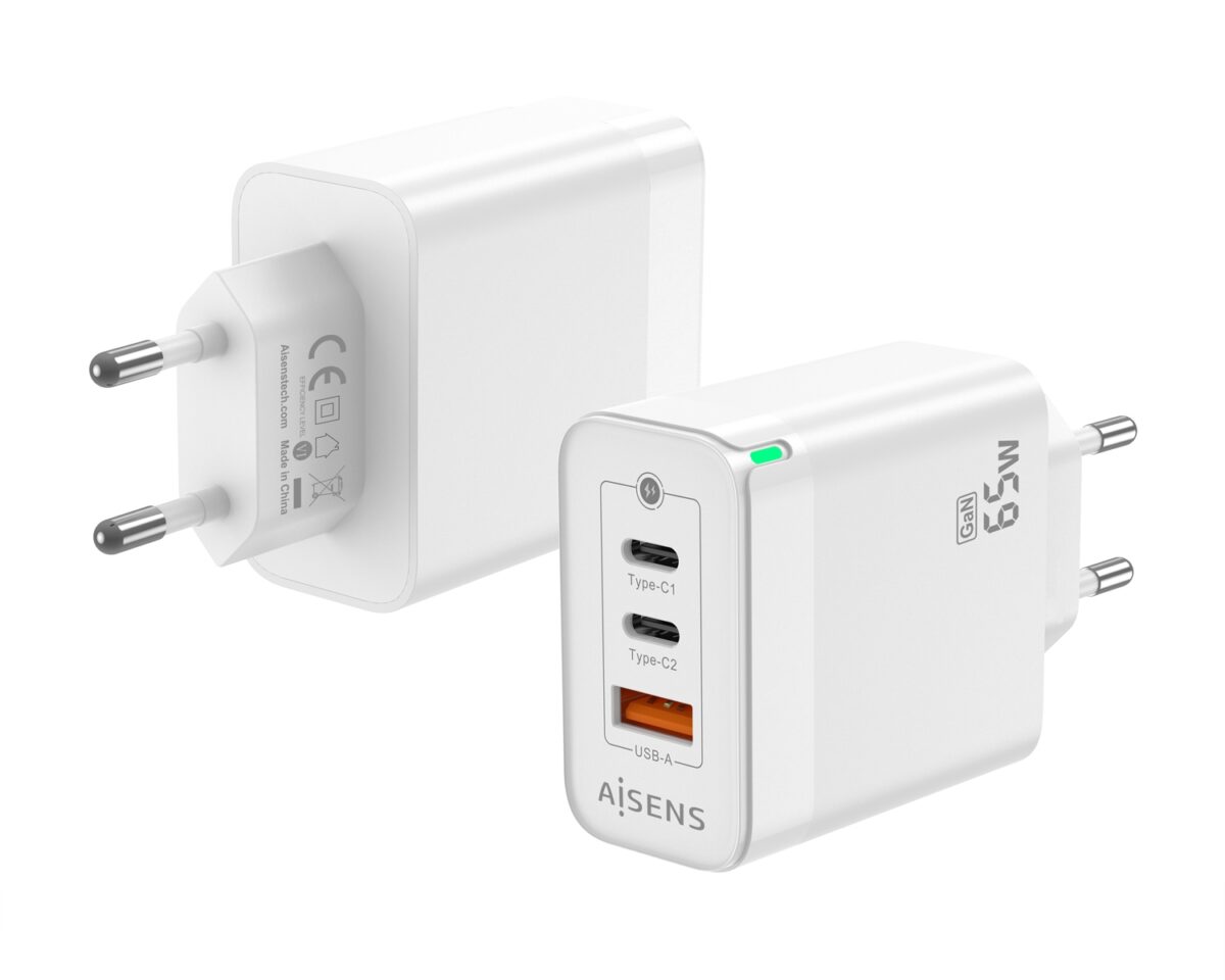 Alternative view of Cargador Pared AISENS 2Usb-C Usb-A 65W(ASCH-65W3P007-W)