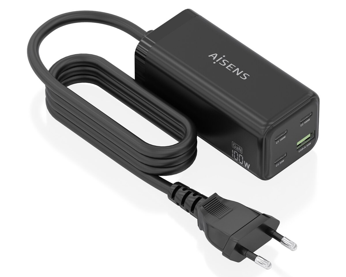 Alternative view of Cargador AISENS 100W 1xUSB-A 3USB-C (ASCH-100W4P054-BK)