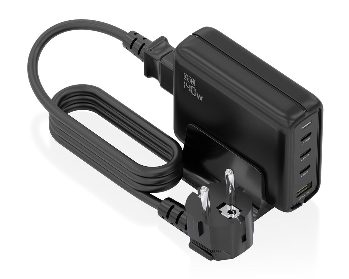 Alternative view of Cargador AISENS 140W 1xUSB-A 3USB-C (ASCH-140W4P056-BK)