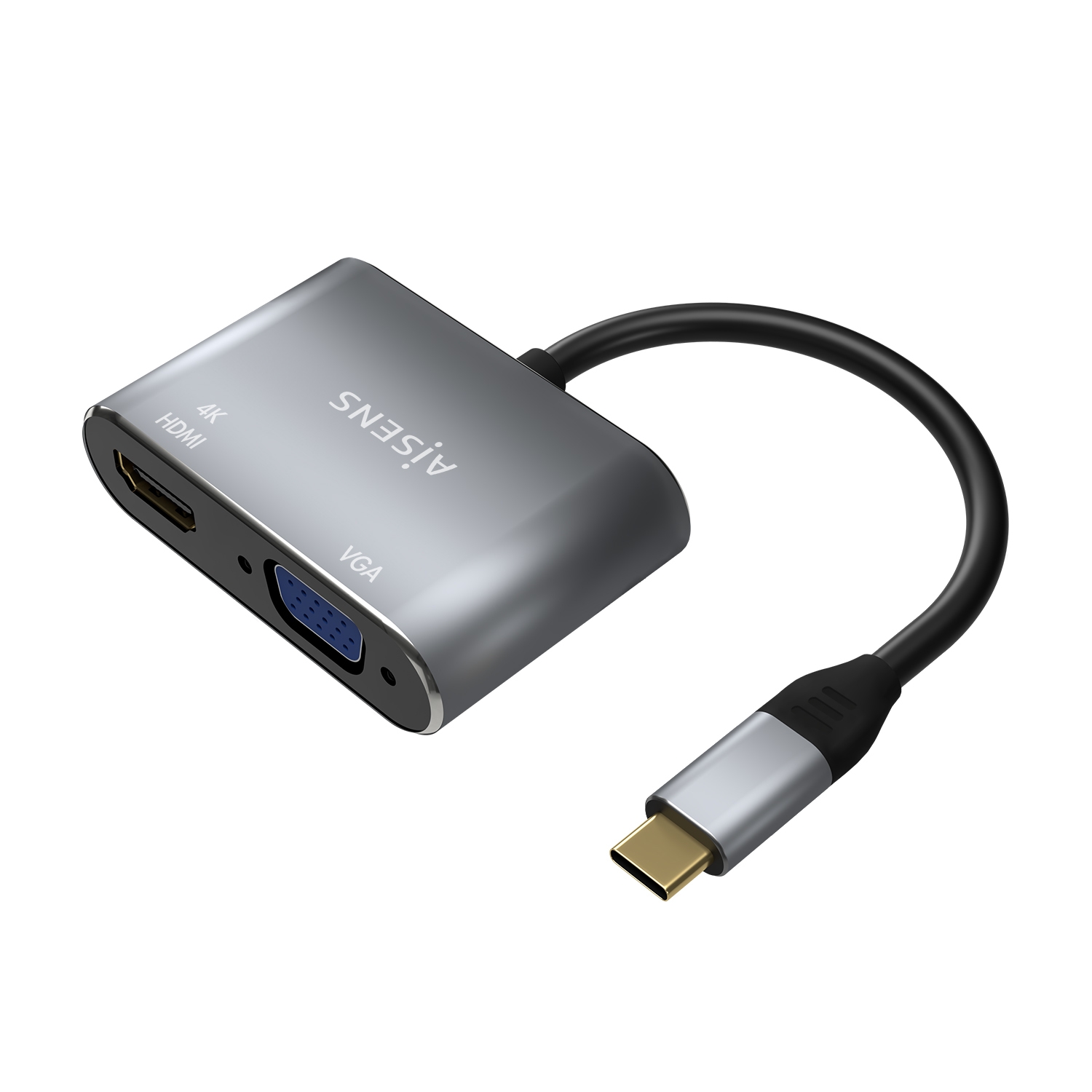 Adaptador AISENS USB-C a VGA/HDMI 15cm Gris (A109-0627) - Imagen 2