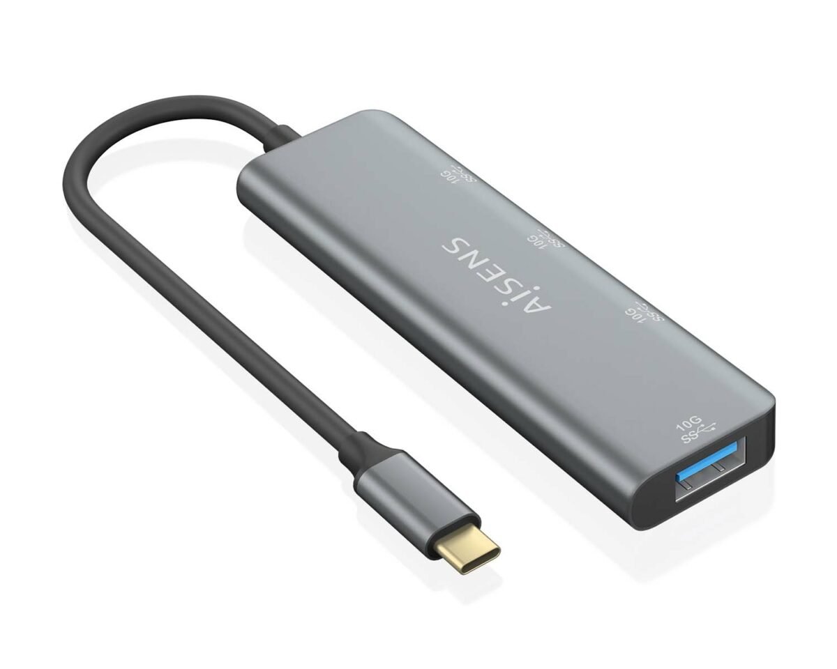 Alternative view of Hub AISENS USB-C a 3xUSB-A 1xUSB-C 15cm Gris(A109-0764)
