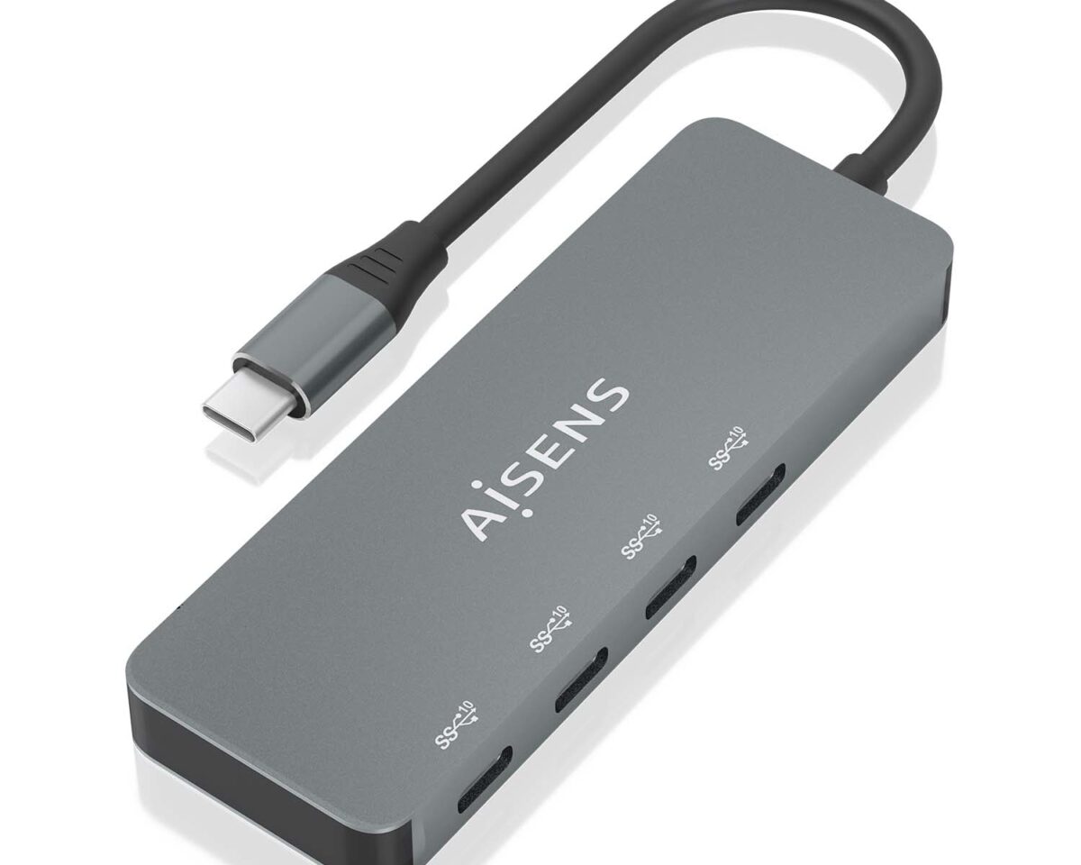 Alternative view of Hub AISENS USB-C a 4xUSB-C Gris (A109-0695)