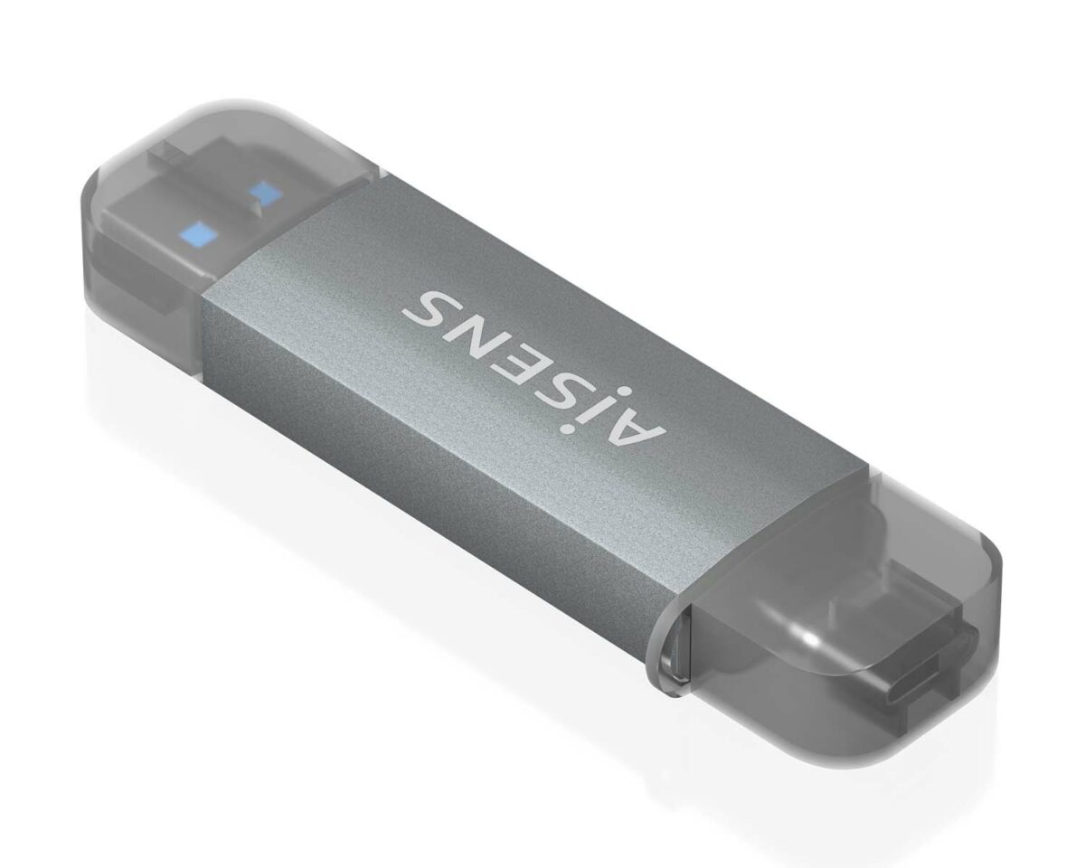 Alternative view of Lector Tarjetas AISENS USB-A/C 3.0 Gris (ASCR-2AC08-GR)