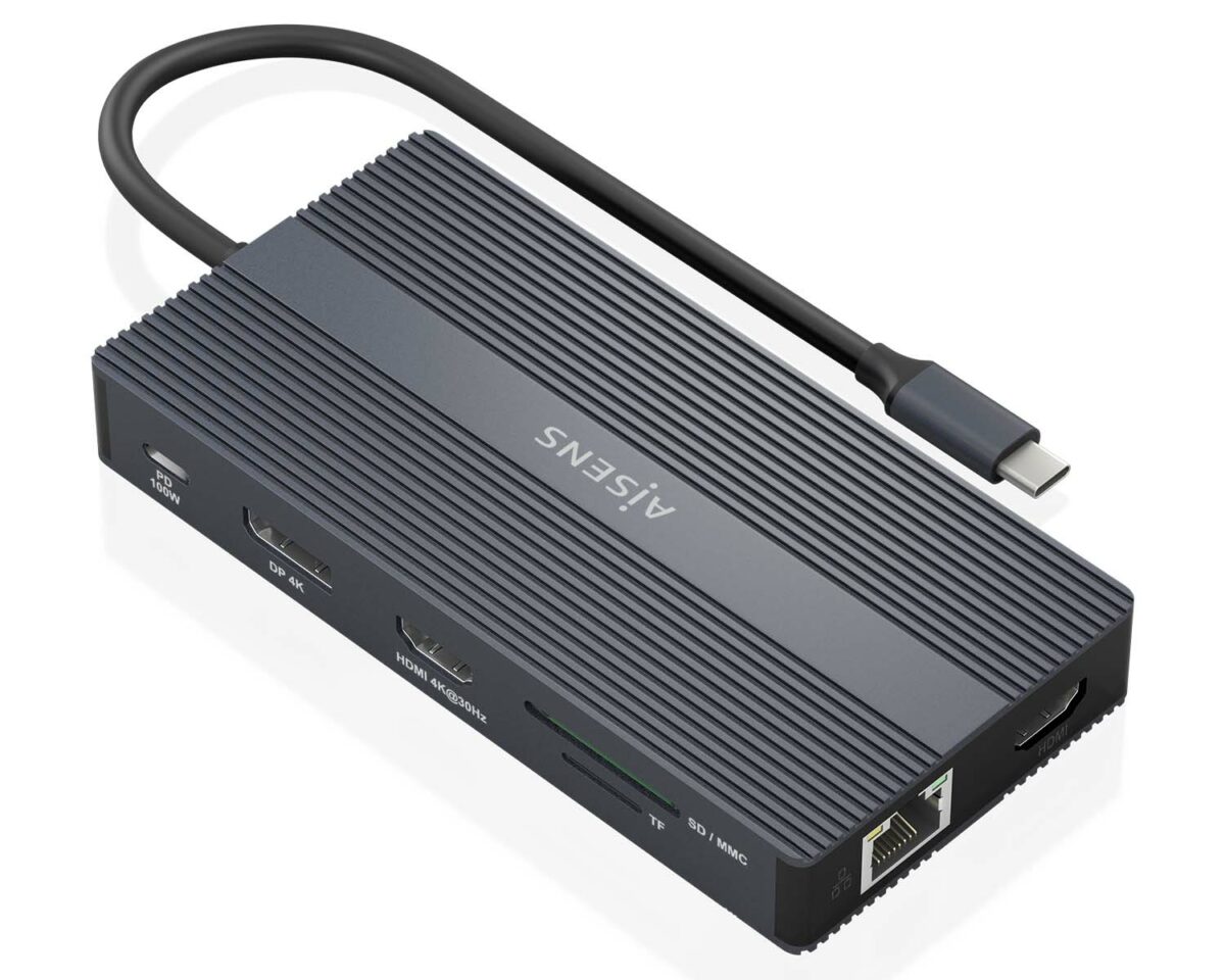Alternative view of Dock Station AISENS HDMI/Usb/RJ45/DP (ASUC-12P017-GR)