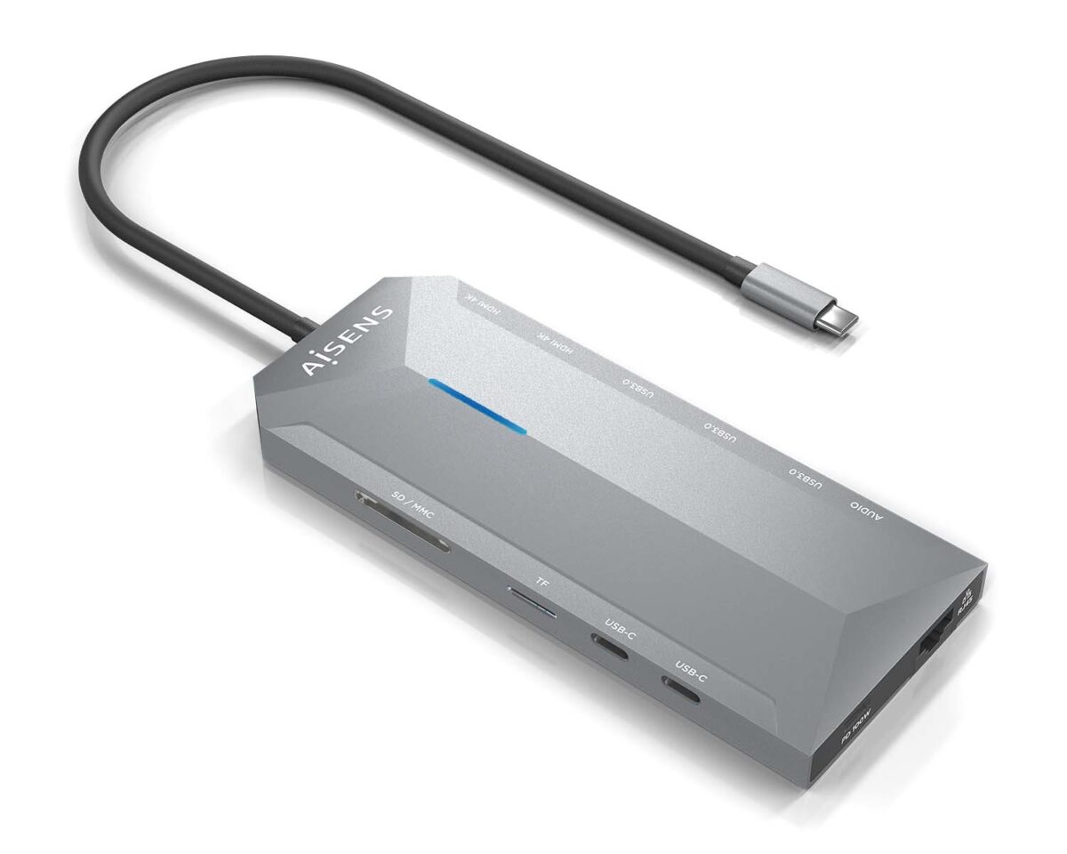 Alternative view of Dock Station AISENS 12en1 30cm Gris (ASUC-12P005-GR)