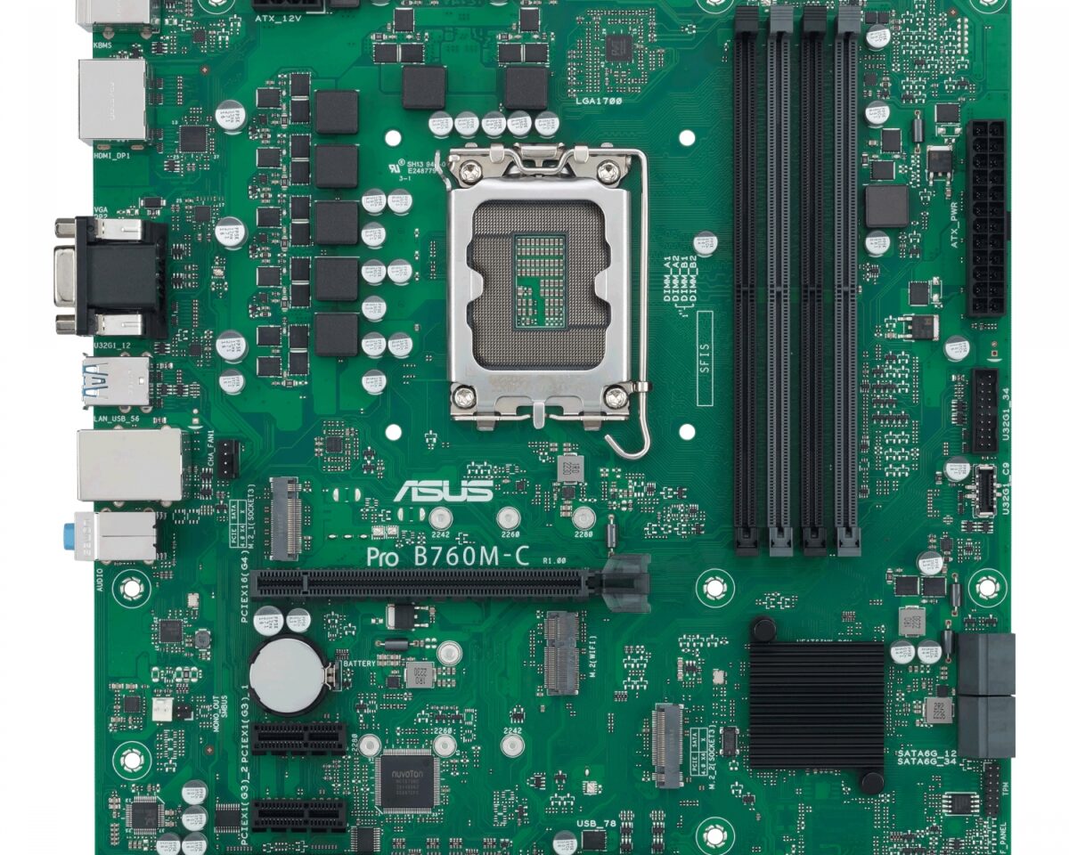 Alternative view of ASUS PRO B760M-C-CSM: (1700) 4DDR5 USB VGA HDMI DP mATX