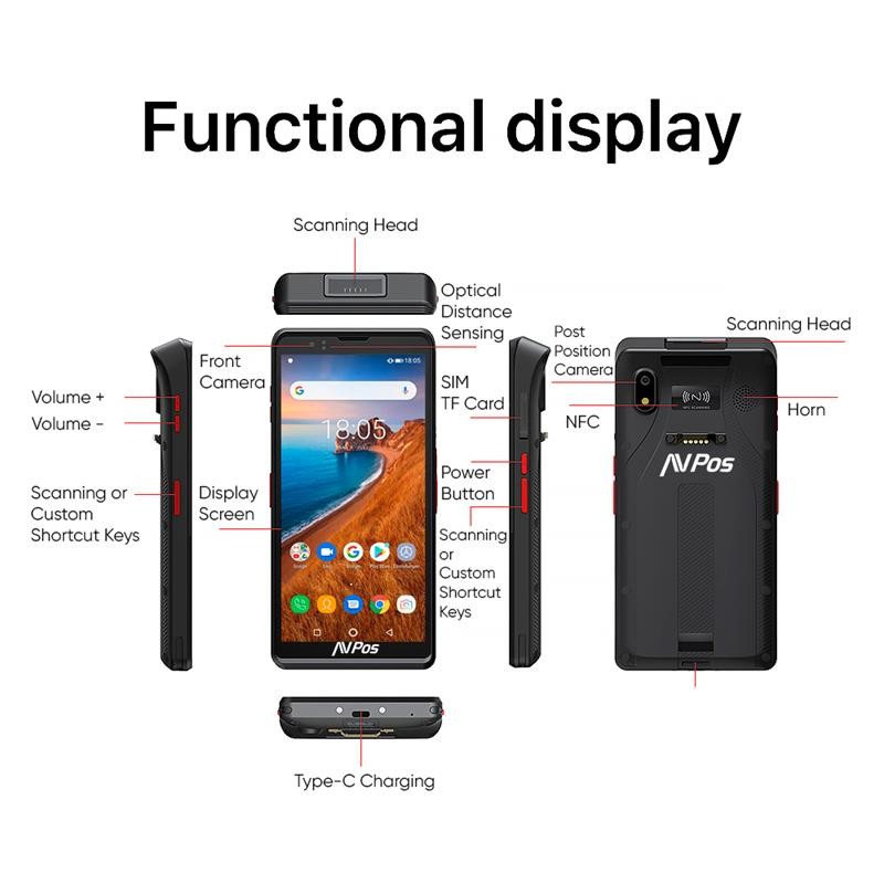 CAPTURADOR PDA AVPOS DC60 6 OCTA/4GB/64GB/NFC/2D/4G/FUNDA ANDROID - Imagen 3