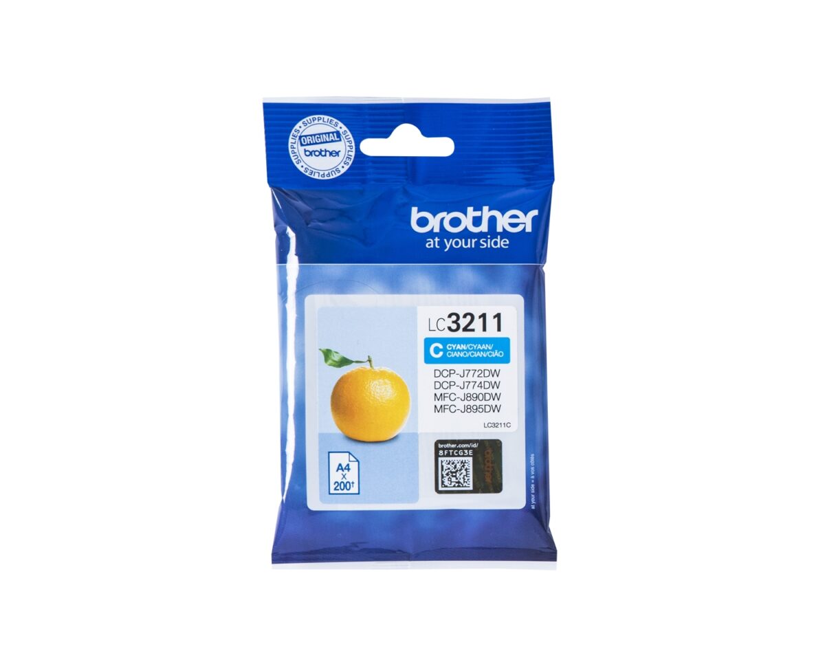 Alternative view of Tinta BROTHER Cian 200 páginas (LC3211C)
