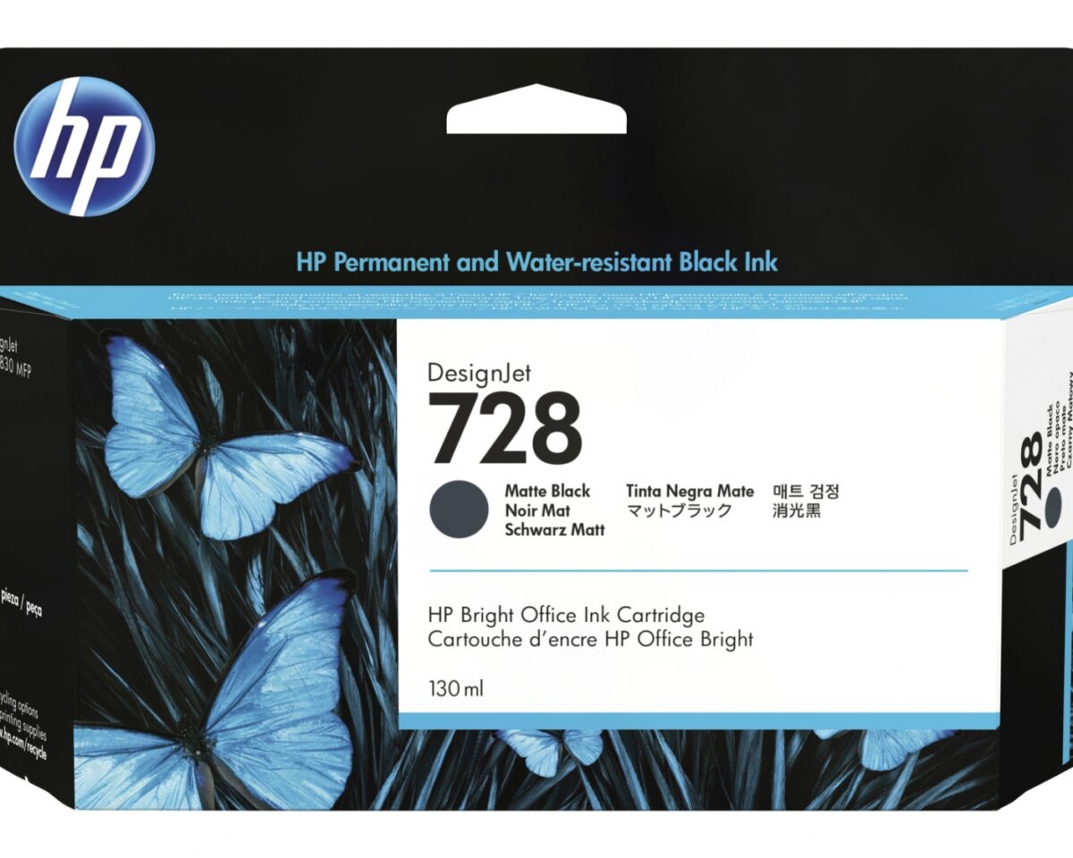 Alternative view of Tinta HP DesignJet 728 Negro Mate 130ml (3WX25A)