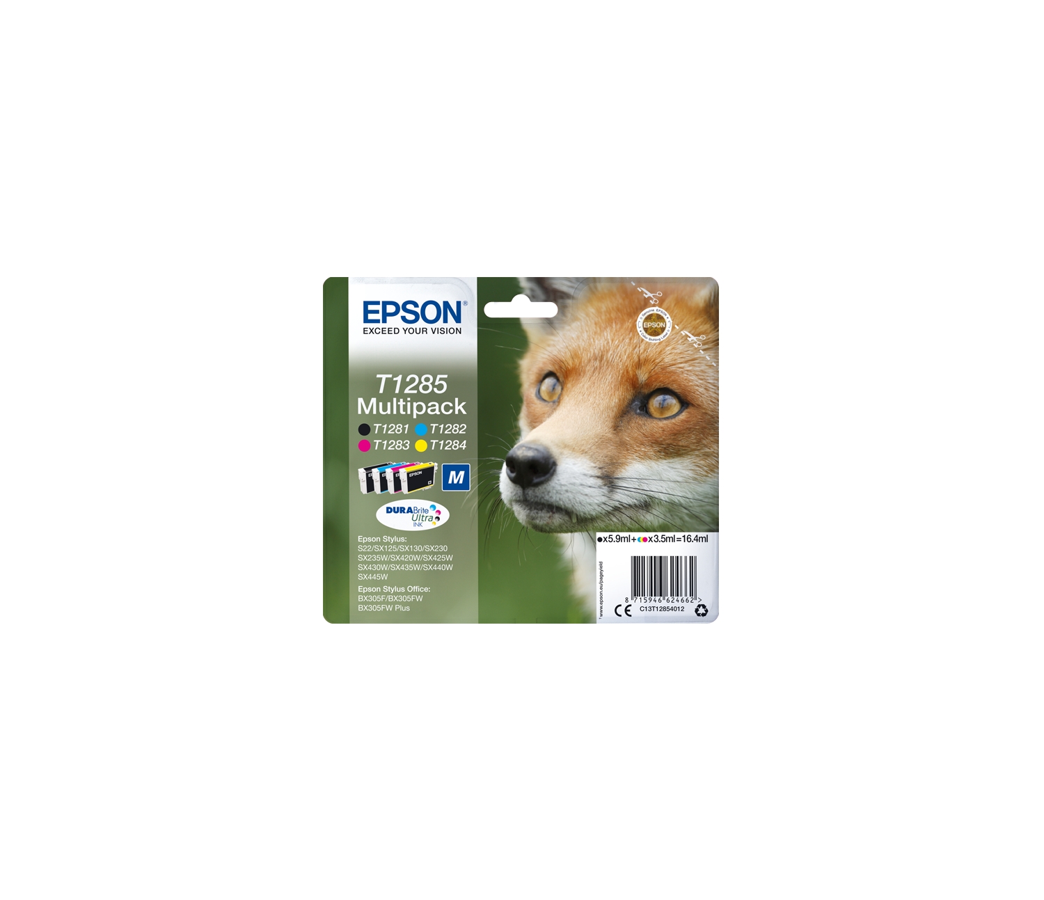 Tinta Epson T1285 Pack Negro/Tricolor (C13T12854012) - Imagen 2