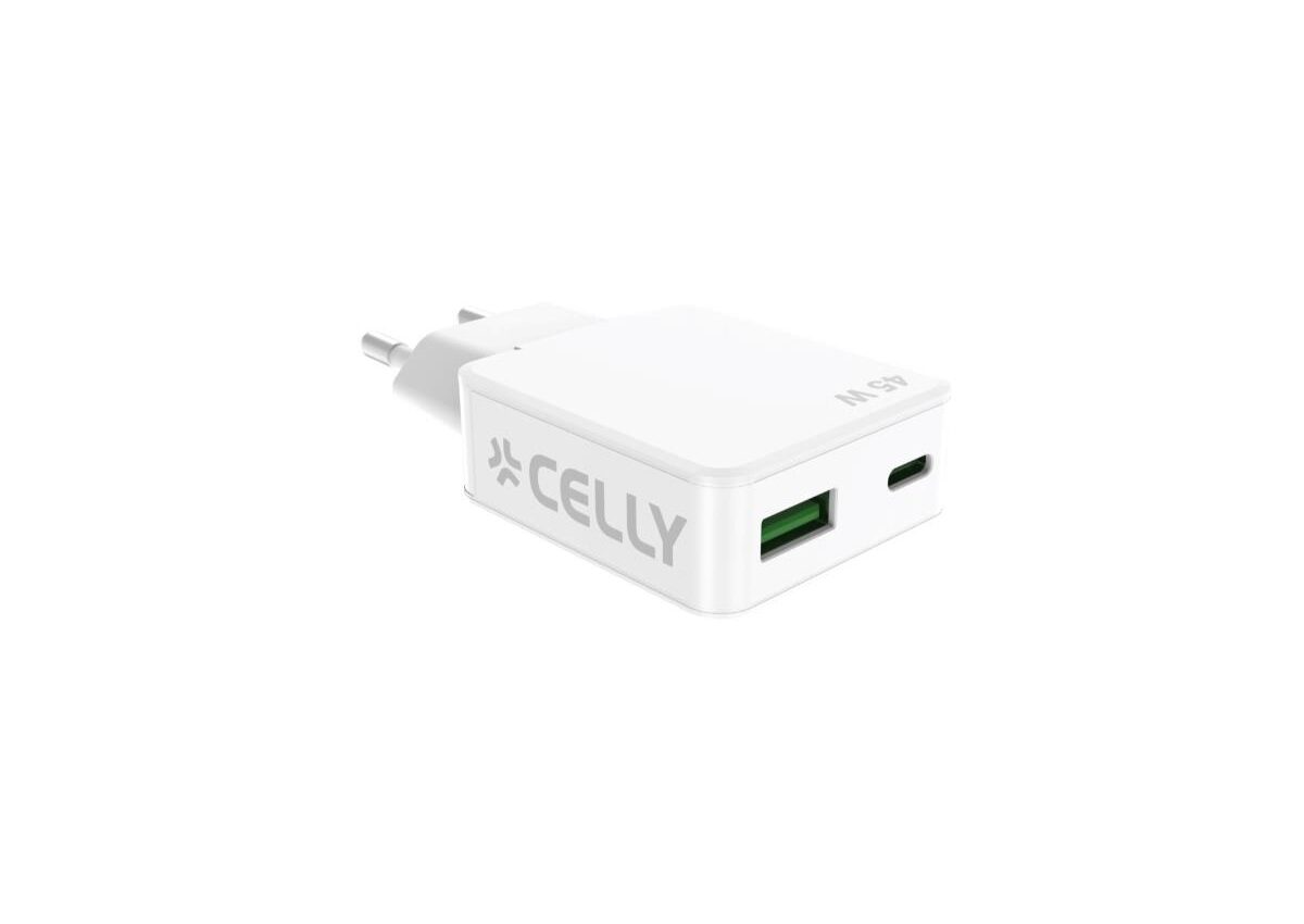 Alternative view of Cargador CELLY Slim 45W 1USB-A 1USB-C (SLIMTC1C1A45WWH)