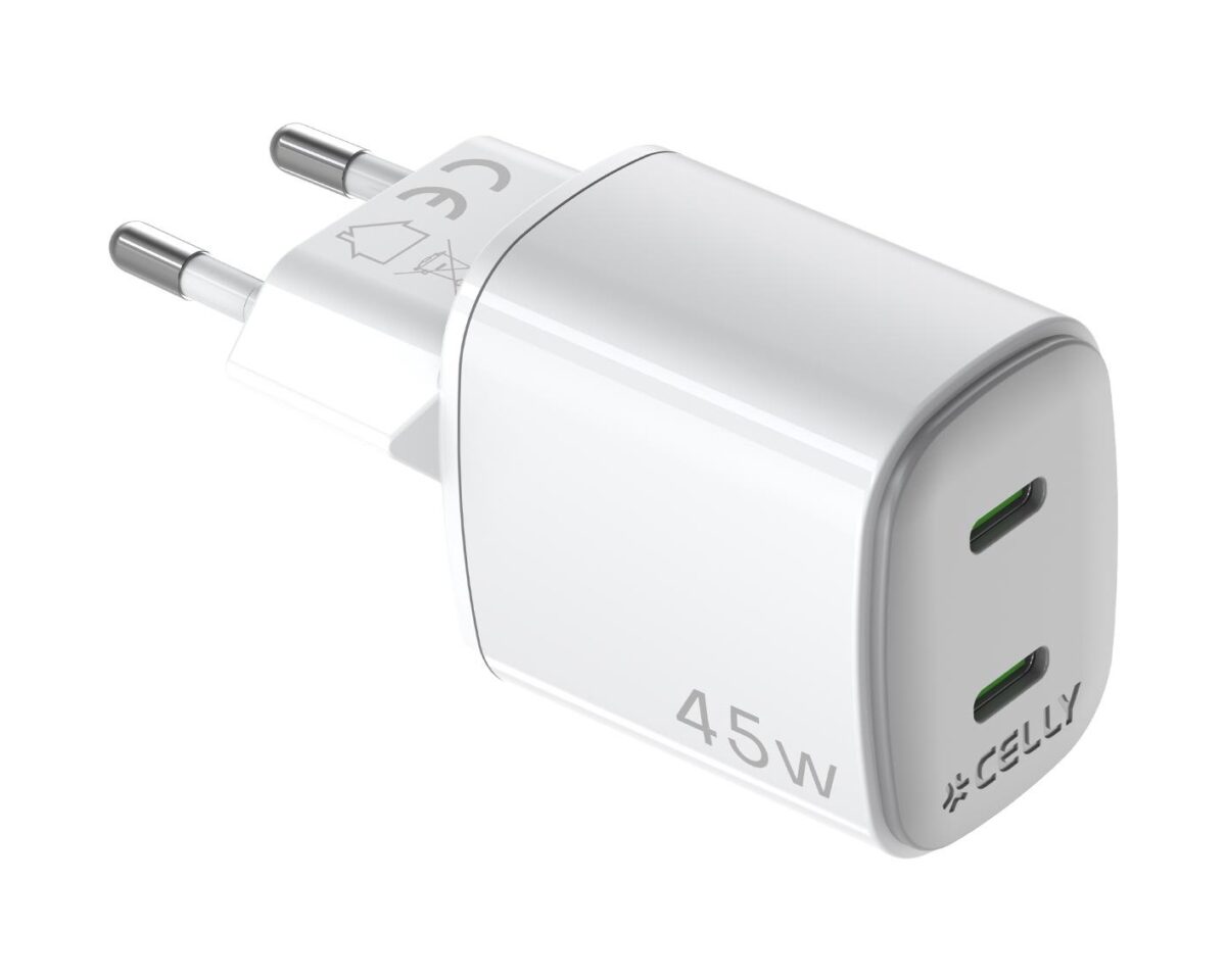 Alternative view of Cargador Pared CELLY 2USB-C 45W Blanco (UPTC2USBC45WWH)