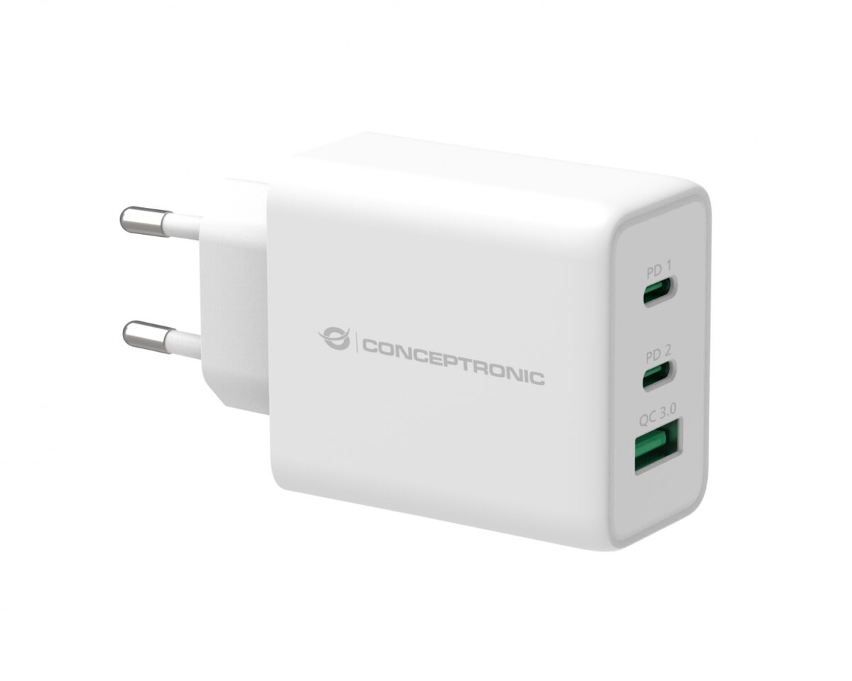 Alternative view of Cargador Pared CONCEPTRONIC 2Usb-C 1Usb-A (ALTHEA12W)
