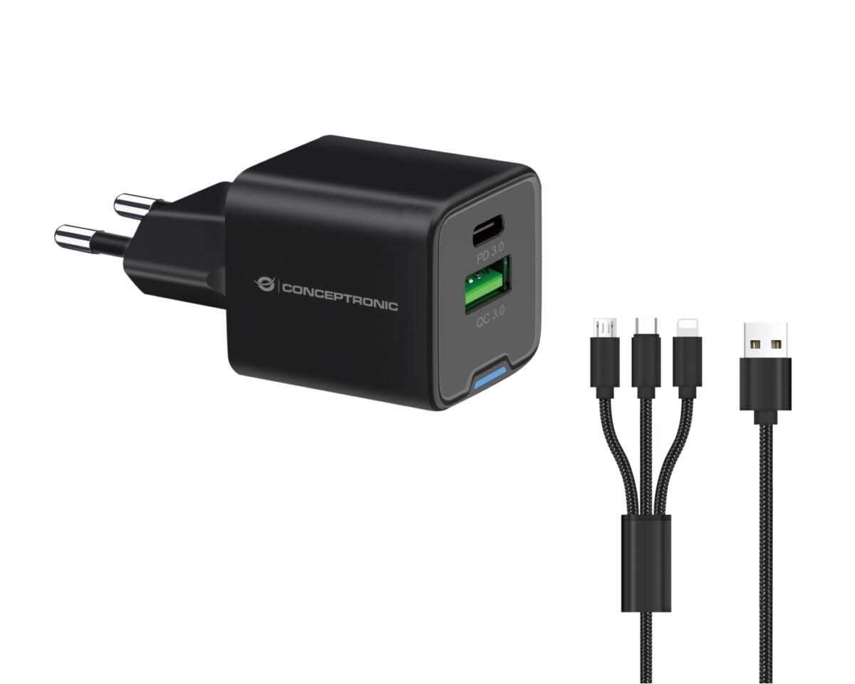 Alternative view of Cargador Pared CONCEPTRONIC USB-A/C GaN 33W (ALTHEA16B)