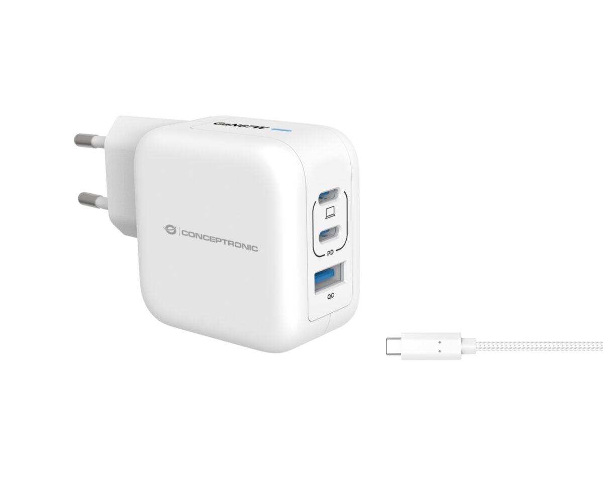 Alternative view of Cargador CONCEPTRONIC USB-A/C 67W Blanco (ALTHEA17W)