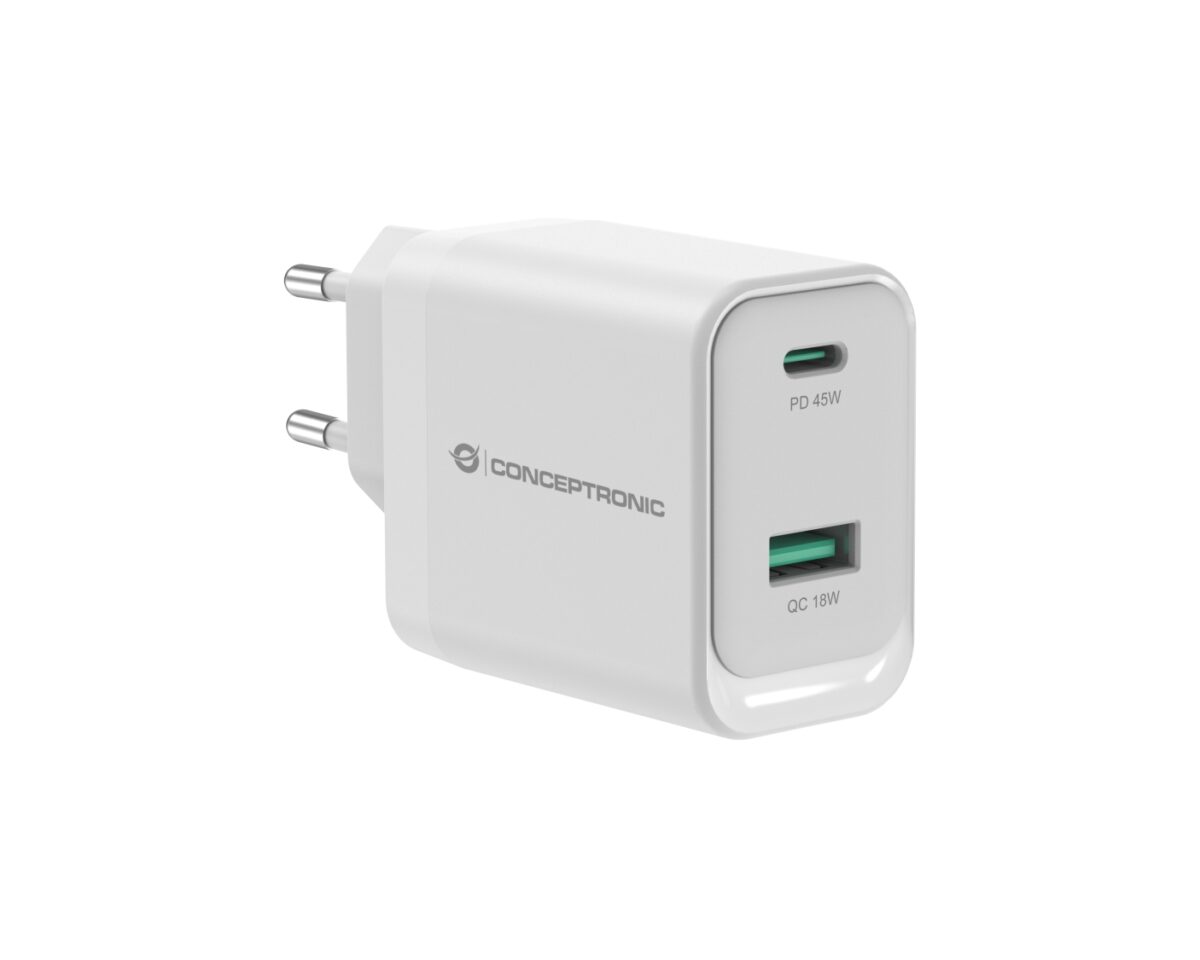 Alternative view of Cargador CONCEPTRONIC USB-A/C 45W PD 3.0 (ALTHEA20W45)