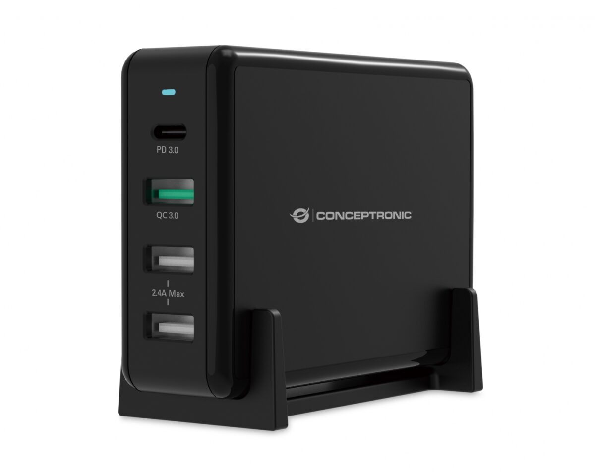 Alternative view of Cargador CONCEPTRONIC 65W 3USB-A 1USB-C Negro (OZUL01B)