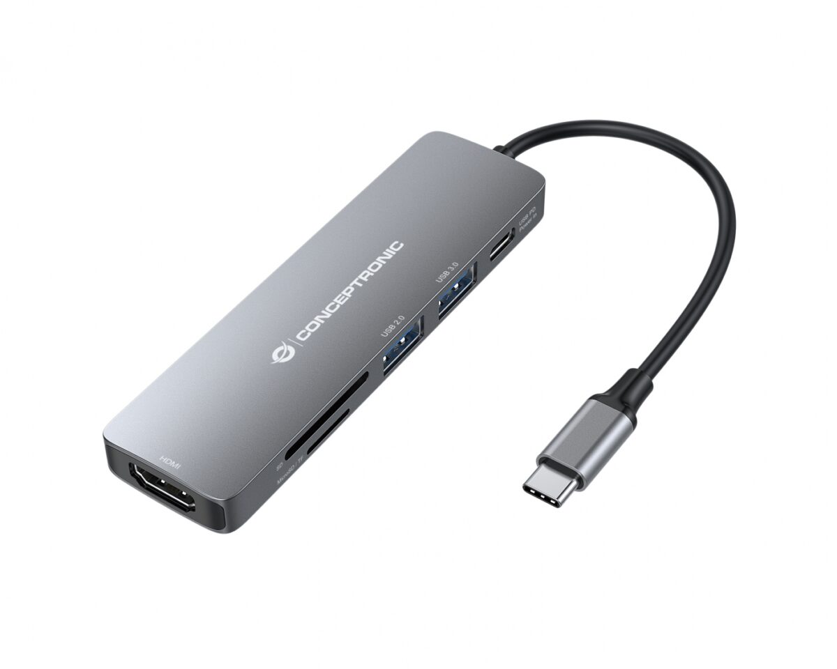 Alternative view of Docking CONCEPTRONIC USB-C 6en1 PD 60W (DONN11G)
