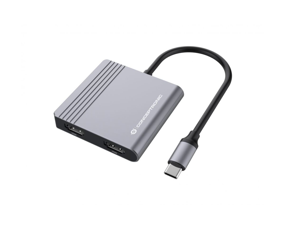 Alternative view of Adaptador CONCEPTRONIC 4en1 USB-C 3.0 Gris (DONN13G)