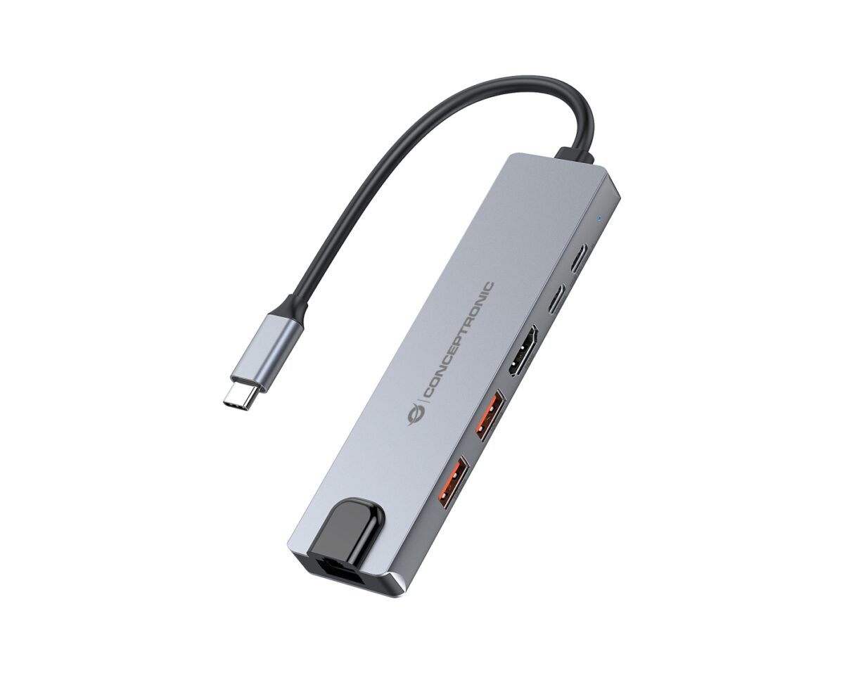Alternative view of Docking Station CONCEPTRONIC 6en1 USB-C Gris (DONN29G)
