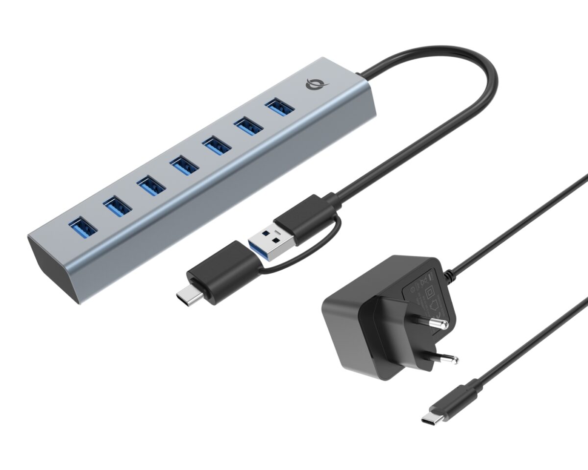 Alternative view of Hub CONCEPTRONIC USB-C 3.0 7p Gris (HUBBIES21GP)
