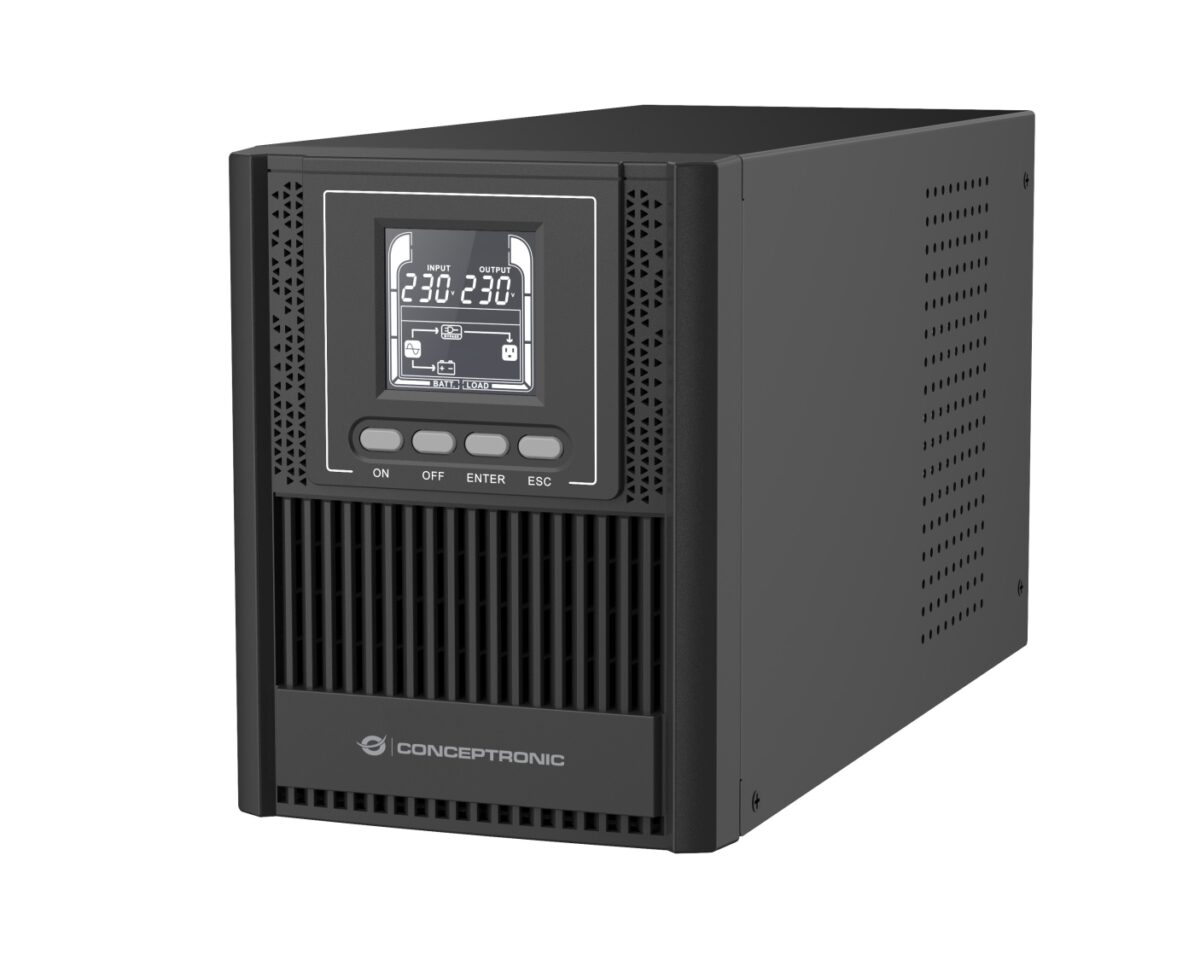 Alternative view of S.A.I. CONCEPTRONIC 1000VA 900W Torre Negra (ZEUS52E1K)