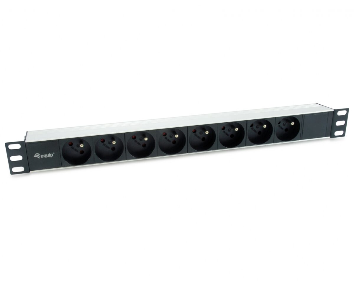 Alternative view of Regleta EQUIP 8xSchuko 1.8m Rack 1U Negra (EQ333313)