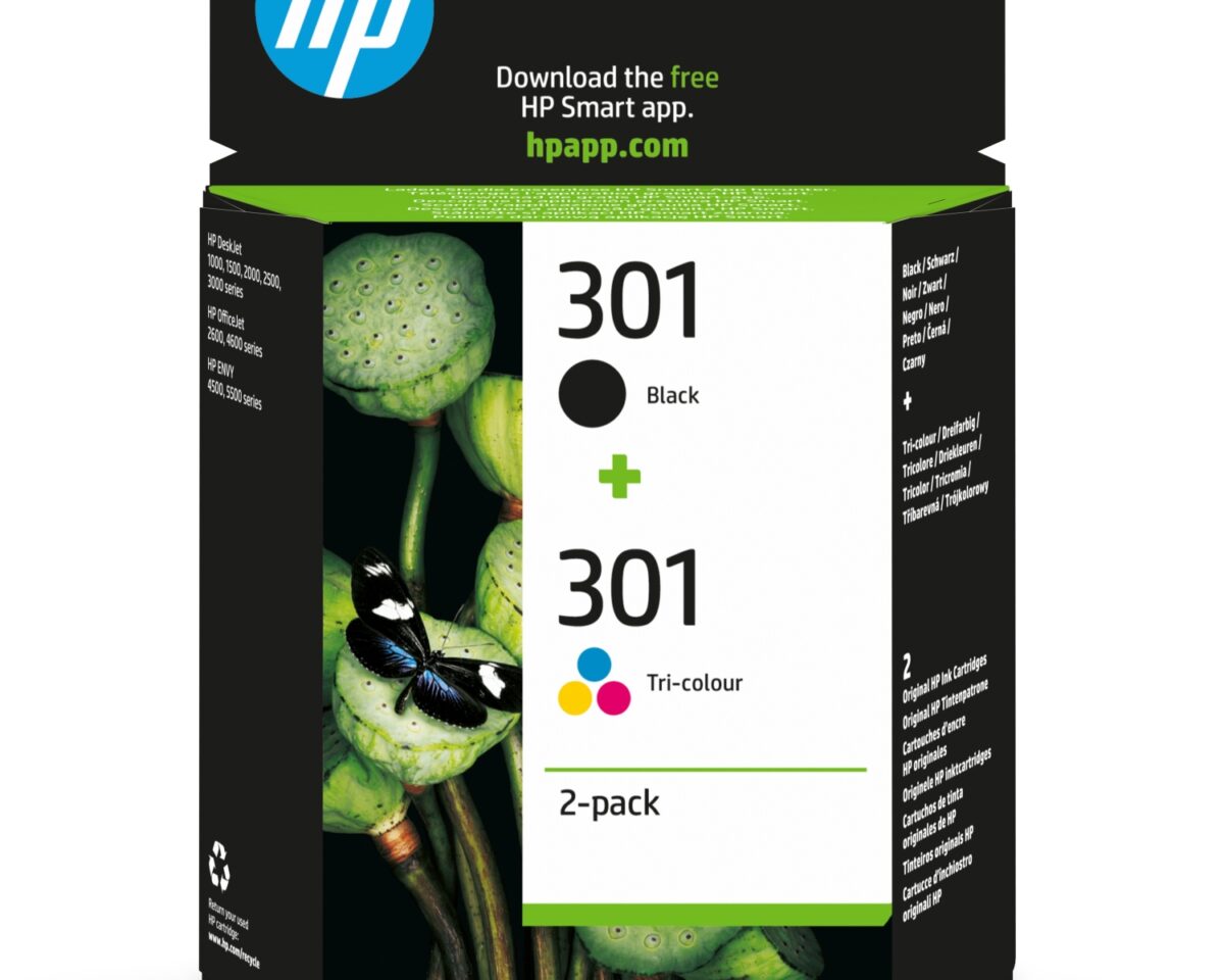 Alternative view of Tinta HP 301 Pack Tricolor/Negro 3ml/3ml (N9J72AE)