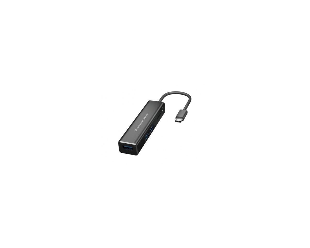 Alternative view of Hub CONCEPTRONIC USB-C a 3xUSB-A Lector Negro (DONN08B)